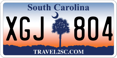 SC license plate XGJ804