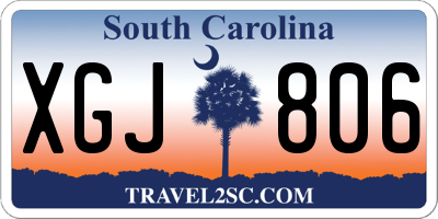 SC license plate XGJ806