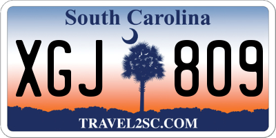 SC license plate XGJ809