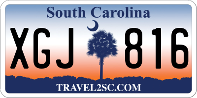 SC license plate XGJ816
