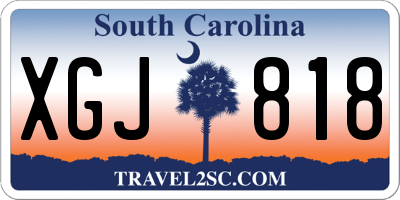 SC license plate XGJ818