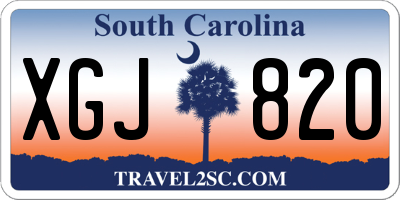 SC license plate XGJ820