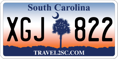 SC license plate XGJ822