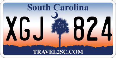 SC license plate XGJ824