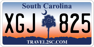 SC license plate XGJ825