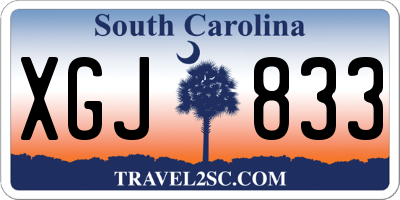 SC license plate XGJ833