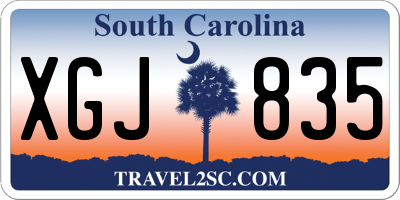 SC license plate XGJ835