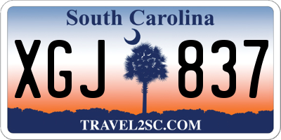 SC license plate XGJ837