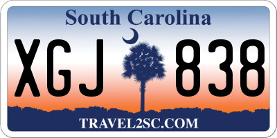 SC license plate XGJ838