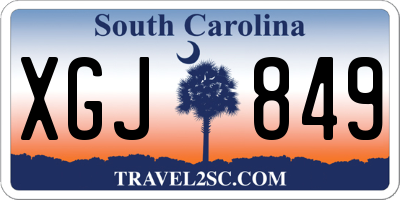 SC license plate XGJ849