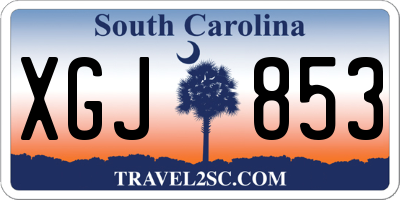 SC license plate XGJ853