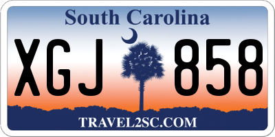 SC license plate XGJ858