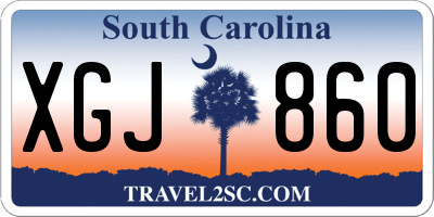 SC license plate XGJ860