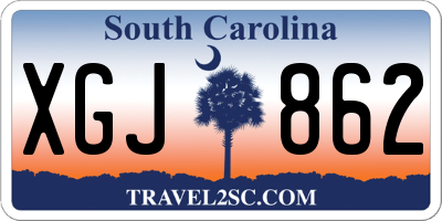 SC license plate XGJ862