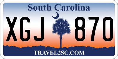 SC license plate XGJ870