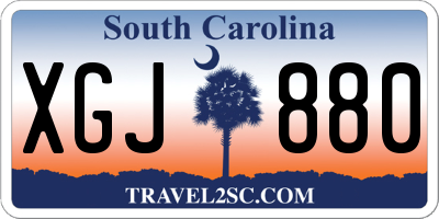 SC license plate XGJ880