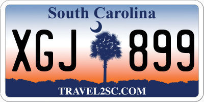 SC license plate XGJ899
