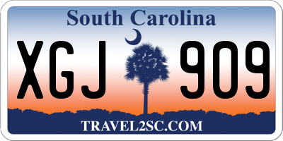 SC license plate XGJ909