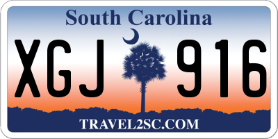 SC license plate XGJ916