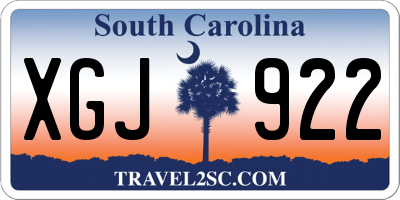 SC license plate XGJ922