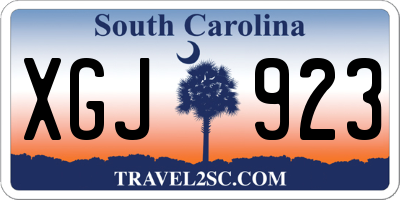 SC license plate XGJ923