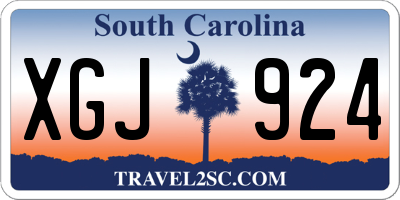SC license plate XGJ924