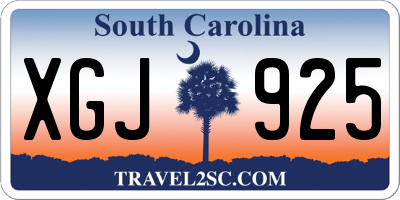 SC license plate XGJ925