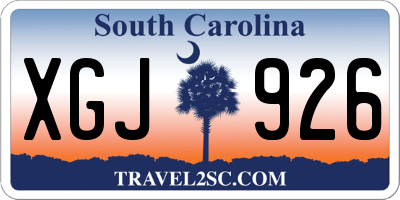 SC license plate XGJ926