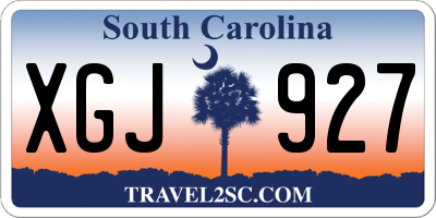 SC license plate XGJ927