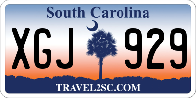 SC license plate XGJ929