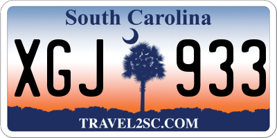 SC license plate XGJ933