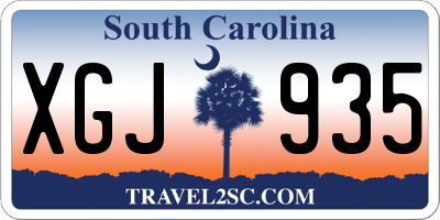 SC license plate XGJ935
