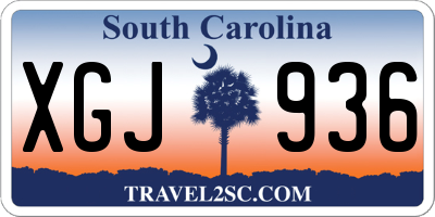SC license plate XGJ936