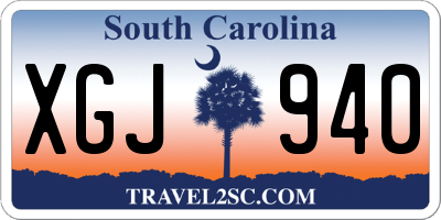 SC license plate XGJ940