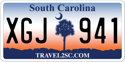 SC license plate XGJ941