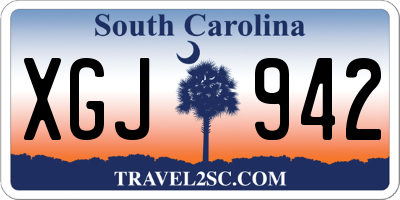 SC license plate XGJ942