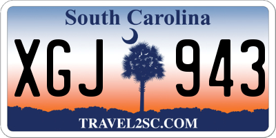 SC license plate XGJ943
