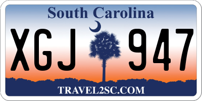 SC license plate XGJ947