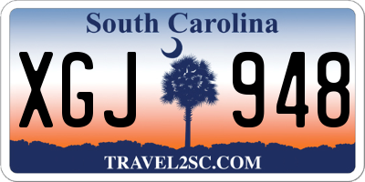 SC license plate XGJ948