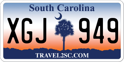SC license plate XGJ949