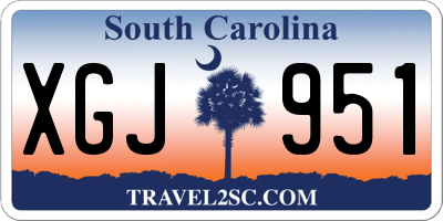 SC license plate XGJ951