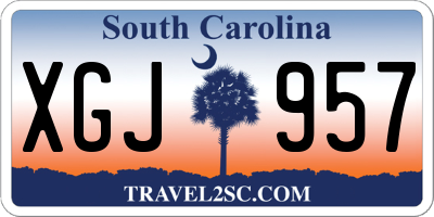 SC license plate XGJ957
