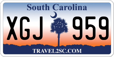 SC license plate XGJ959