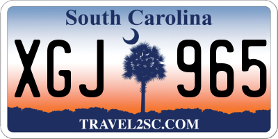 SC license plate XGJ965