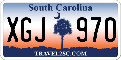 SC license plate XGJ970