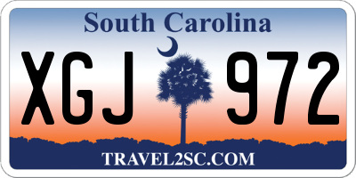 SC license plate XGJ972