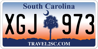 SC license plate XGJ973