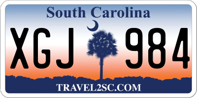 SC license plate XGJ984