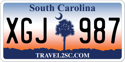 SC license plate XGJ987