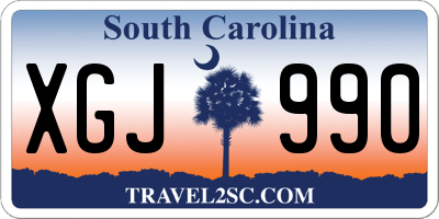 SC license plate XGJ990